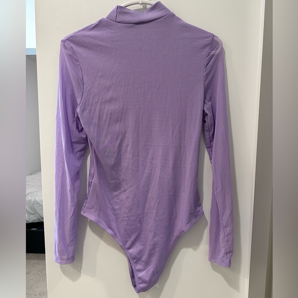 SHEIN Asymmetric Purple Long-Sleeve Bodysuit - Picture 6 of 6